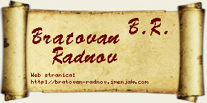 Bratovan Radnov vizit kartica